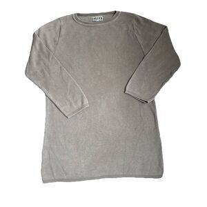 Chicos Women’s Brown Tan Pull Over Crew Neck 3/4 Length Sleeve Sweater Size 1